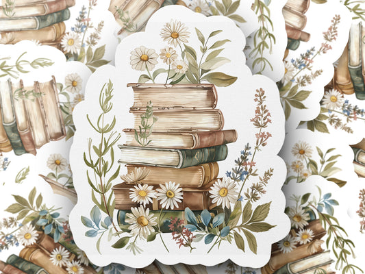 Vintage Book Floral Art Sticker product