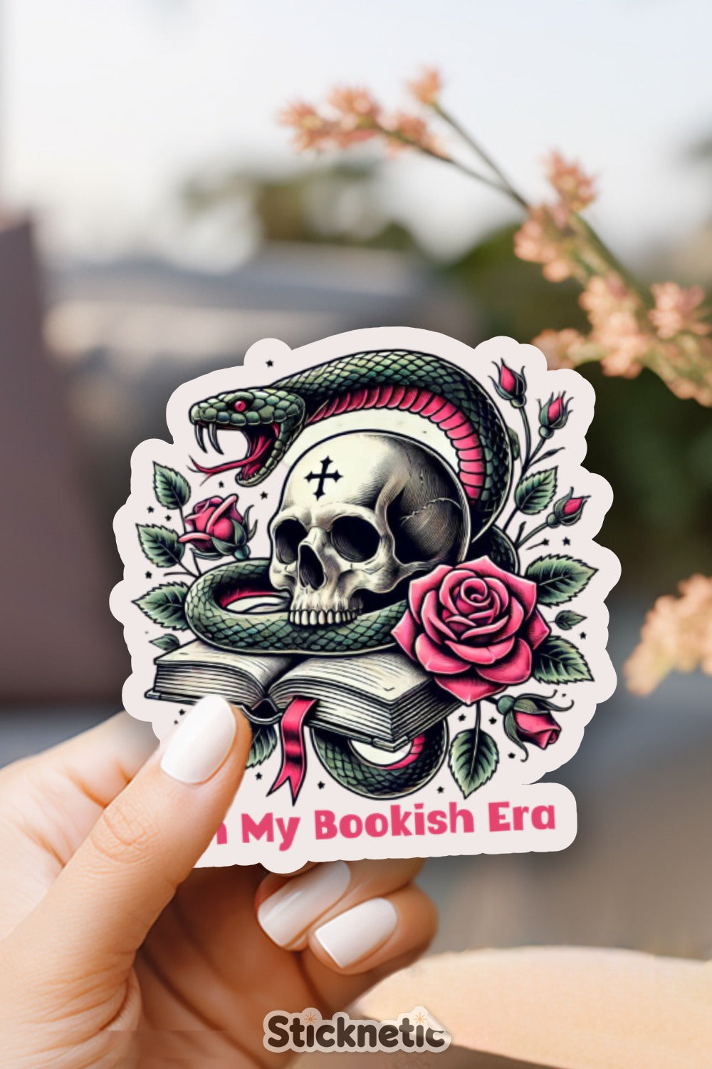 Skull and Serpent My Bookish Era Sticker product
