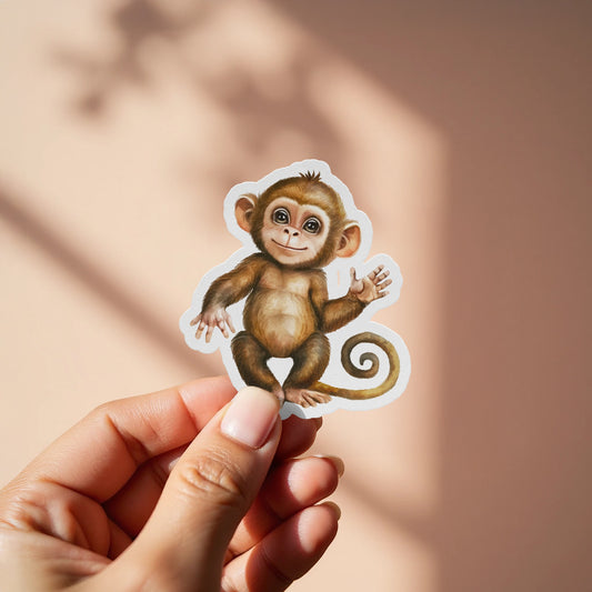 Adorable Cartoon Monkey Design Sticker product