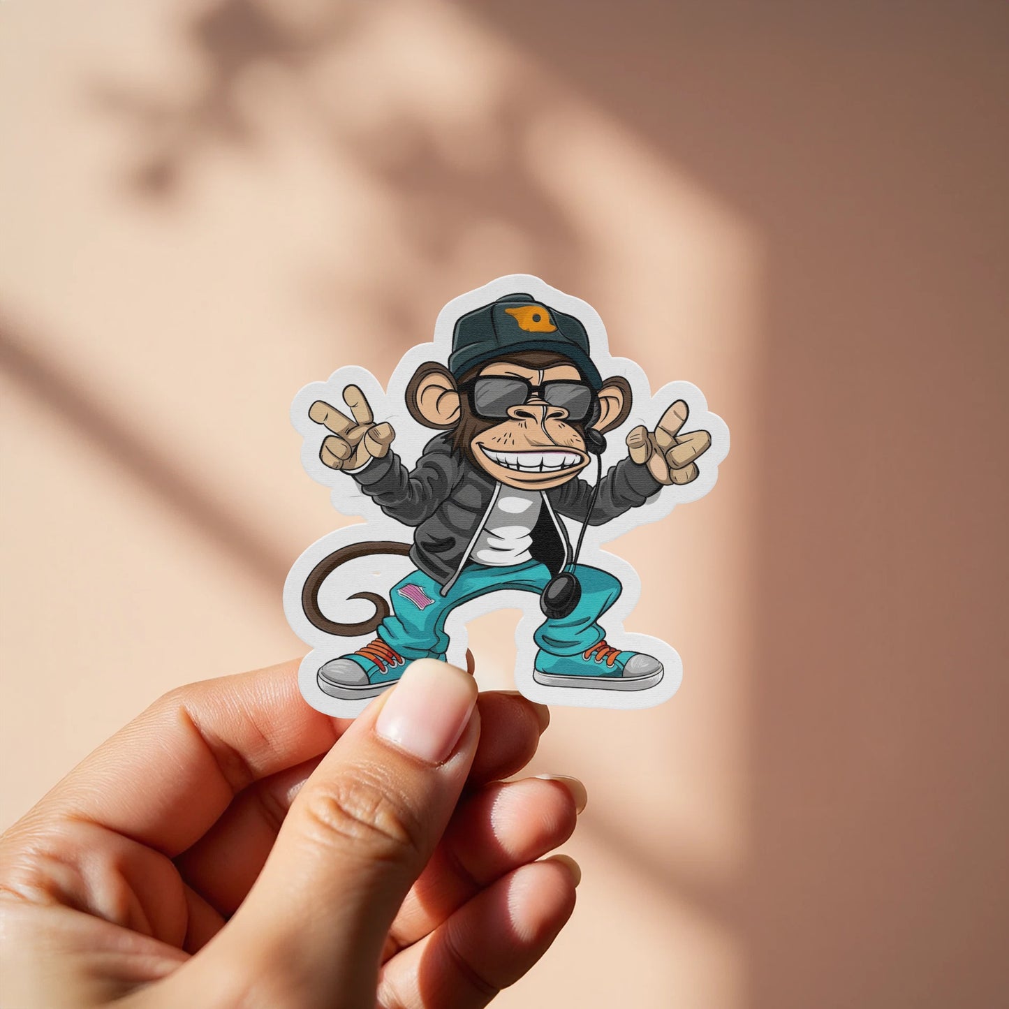 Cool Hip Hop Monkey Illustration Sticker product type