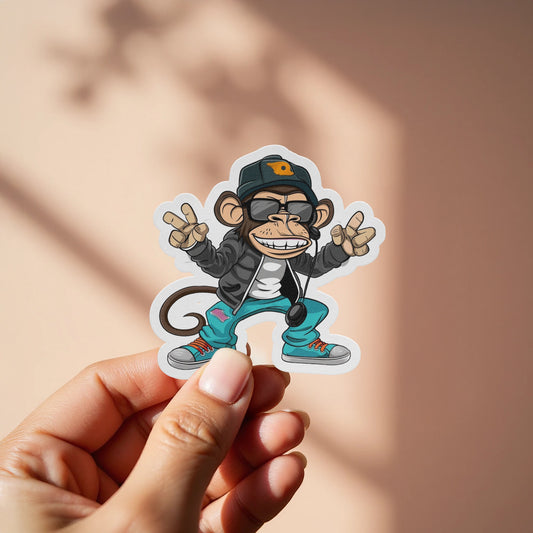 Cool Hip Hop Monkey Illustration Sticker product type