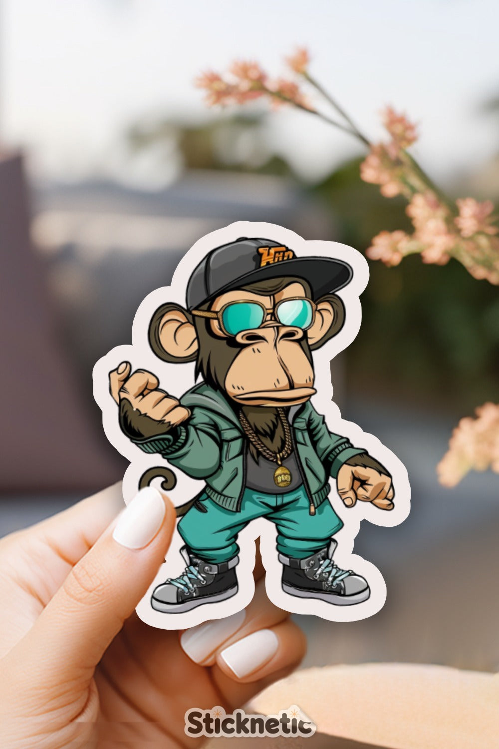 Cool Streetwear Monkey Cartoon Sticker product type