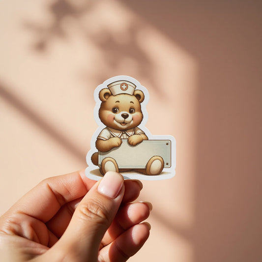 Adorable Nurse Bear Sticker Decor Product