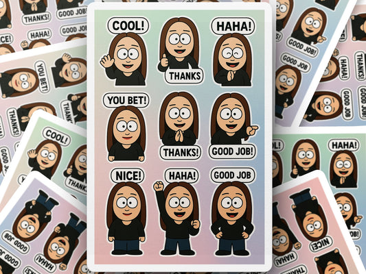Emoji Cartoon Character Stickers, Cute Vinyl Decal Set, Laptop and Phone Accessories, Fun Gift Idea