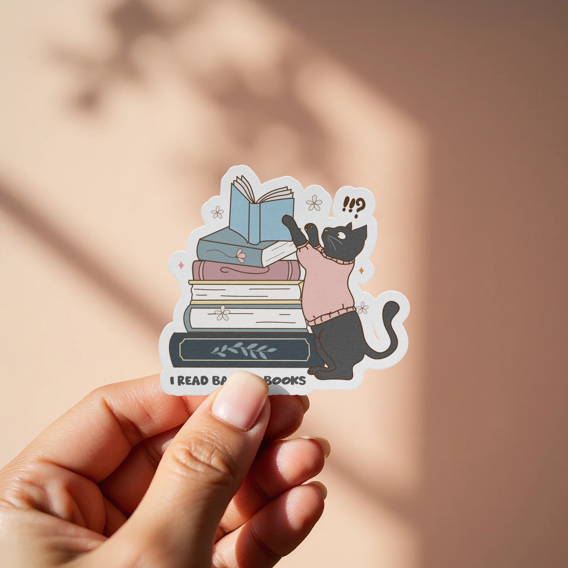 Cat Reading Books Graphic Sticker product