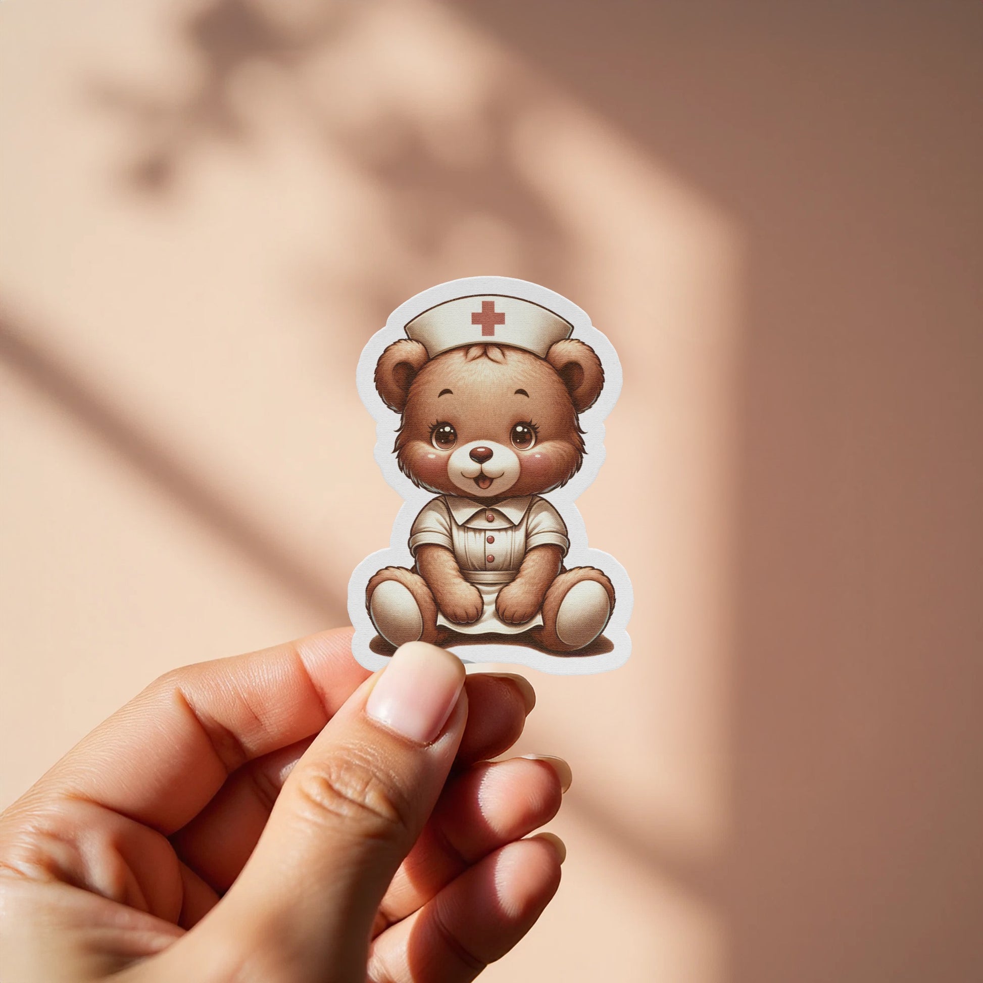 Cute Cartoon Nurse Bear Sticker For Any Surface product