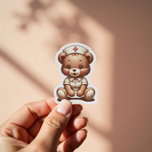 Cute Cartoon Nurse Bear Sticker For Any Surface product