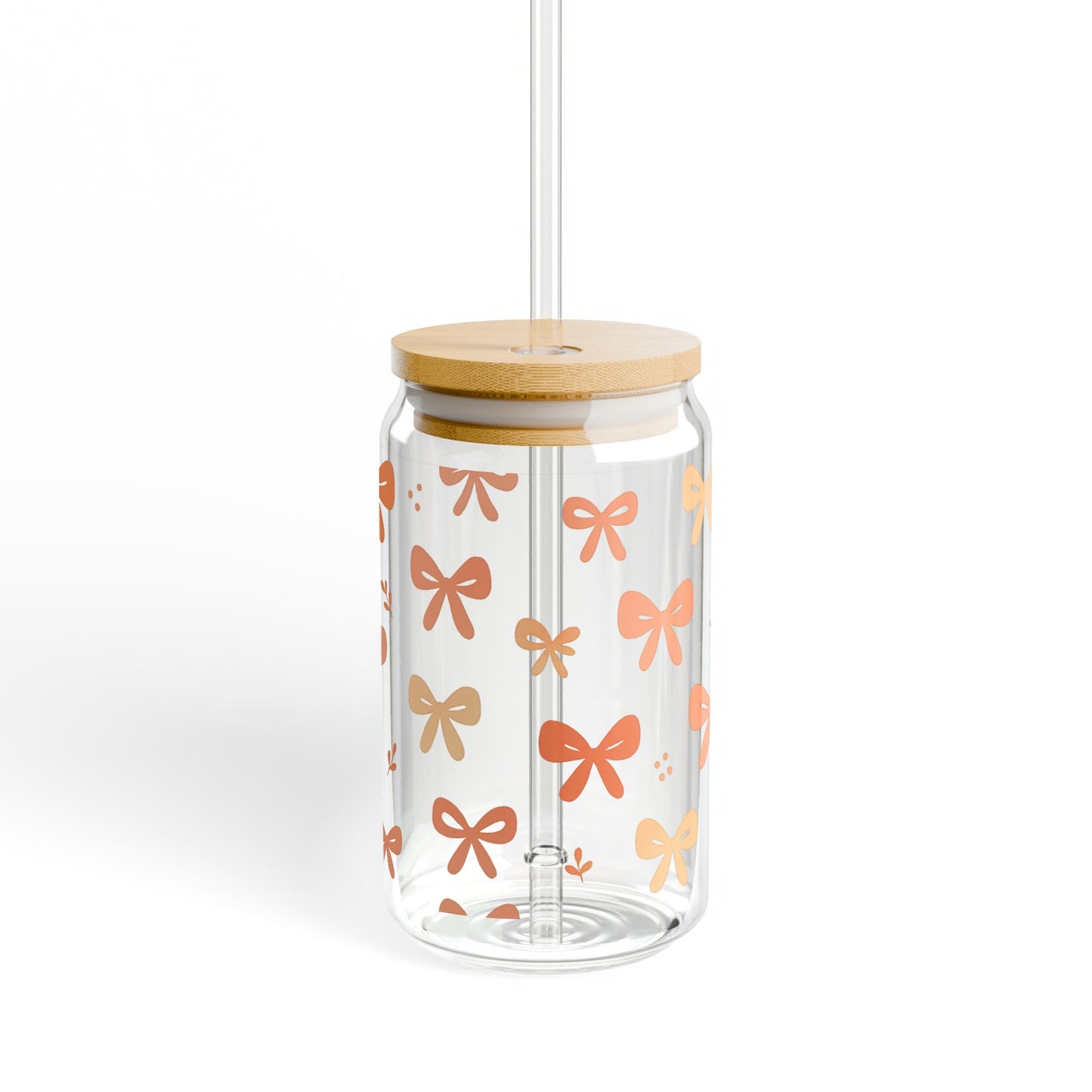 Floral Pattern Glass Jar with Bamboo Lid, Elegant Storage, Kitchen Decor, Modern Home Essentials
