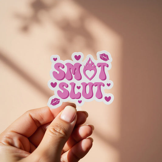 Funny and Sassy Pink SMOT SLUT Unique Sticker product
