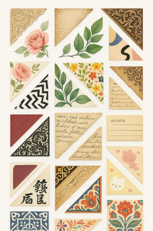 Vintage Inspired Floral and Patterned Corner Bookmarks, Antique Paper Designs, Gift for Readers