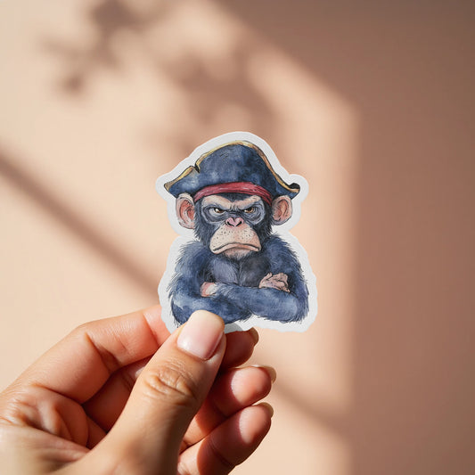 Pirate Monkey Sticker Cute Animal Cartoon Product