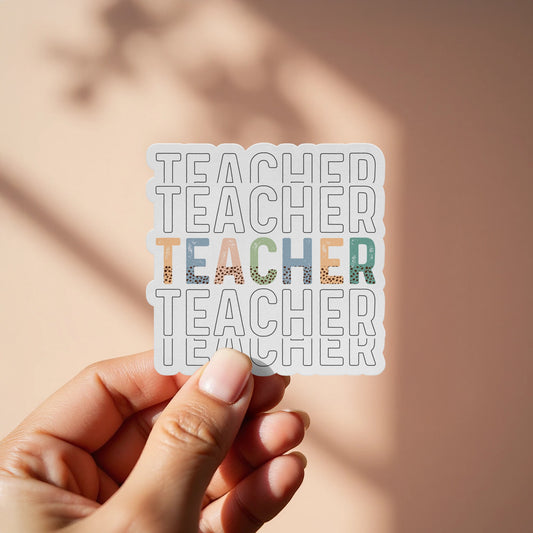 Teacher Themed Colorful Vinyl Sticker product