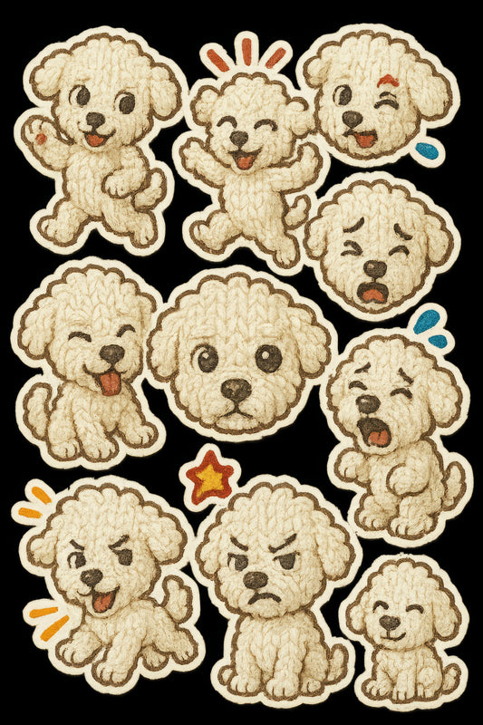 Cute Dog Stickers Set, Cartoon Puppy Decals, Waterproof Vinyl, Scrapbooking, Kids Craft Supplies, Gift for Dog Lovers