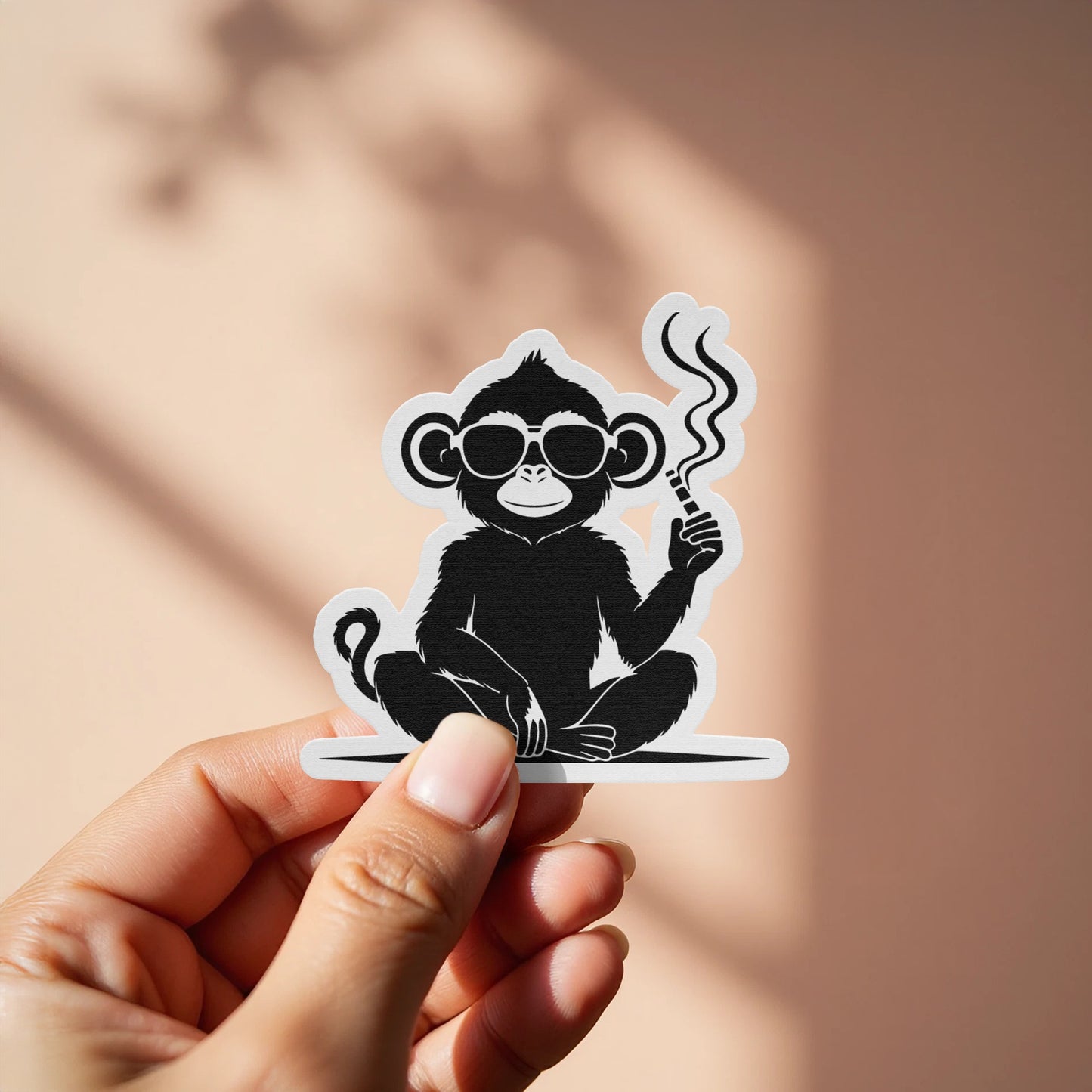 Cool Monkey Sticker with Sunglasses and Smoke product type