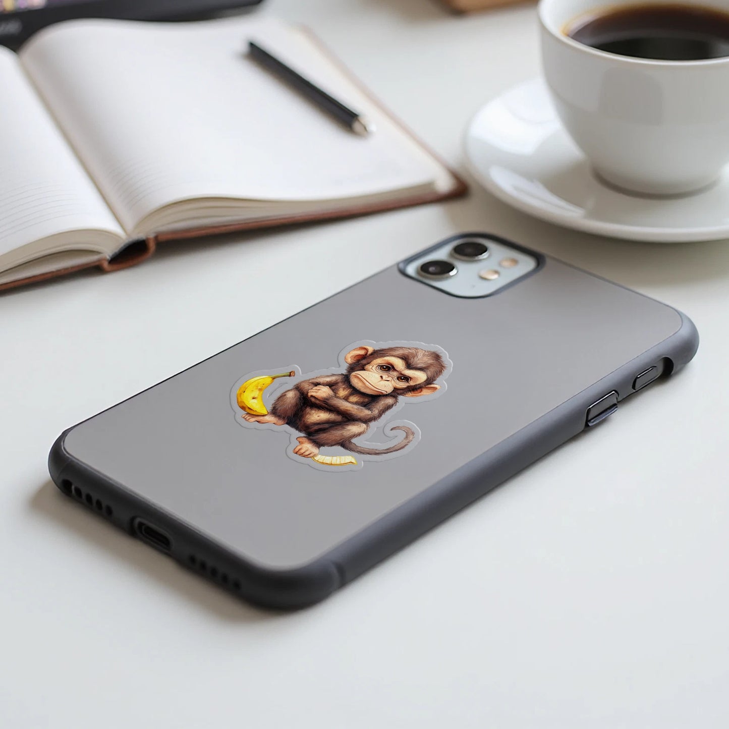 Cute Cartoon Monkey with Banana Phone Case product