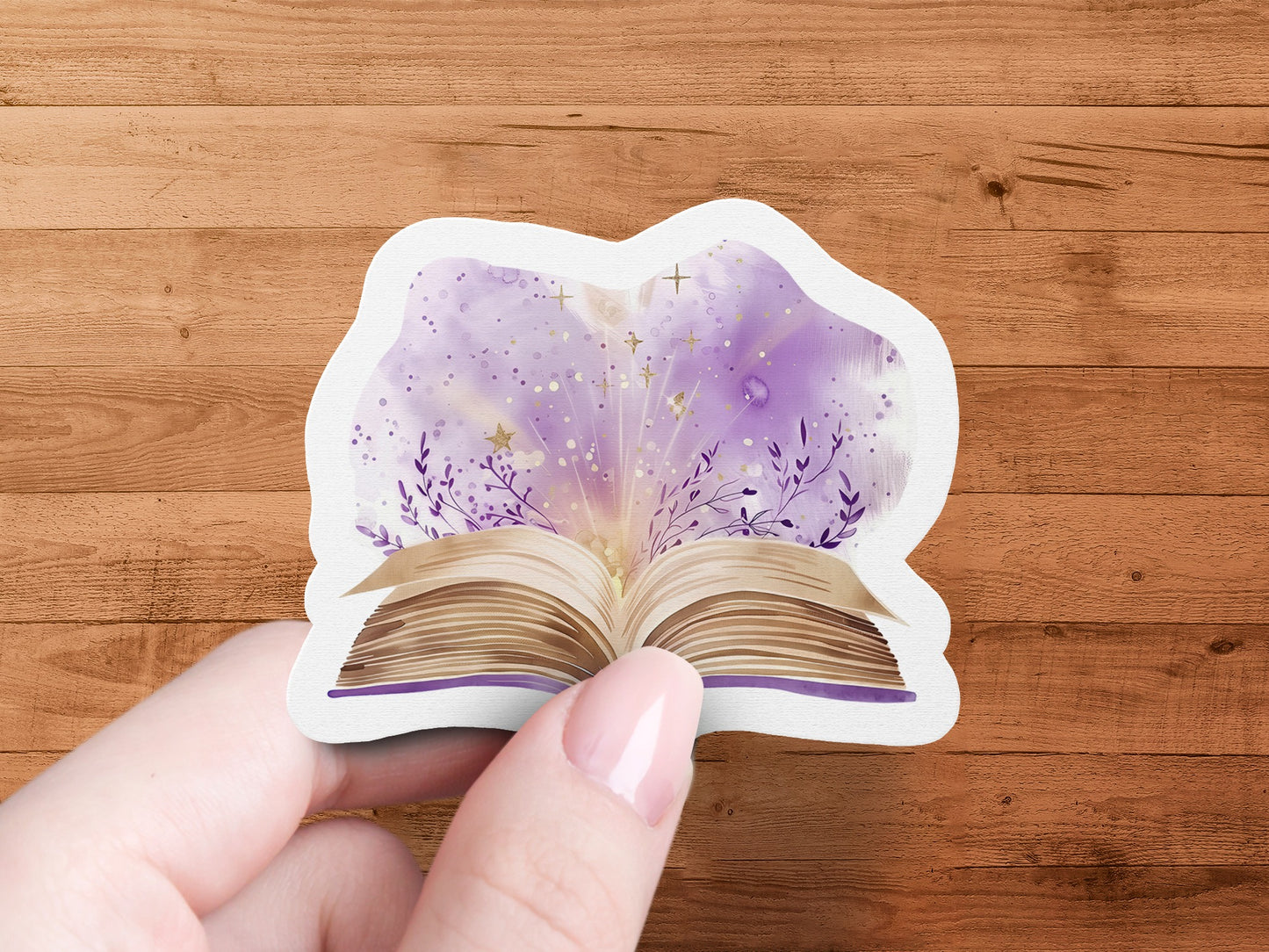 Magical Open Book with Purple Aura and Stars product type