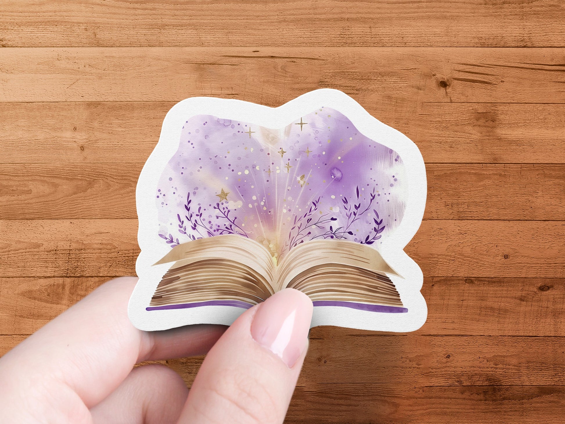 Magical Open Book with Purple Aura and Stars product type