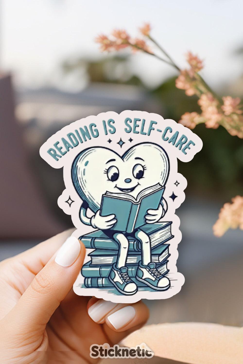 Reading is Self-Care Heart Sticker product