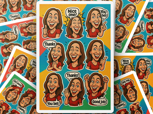 Colorful Cartoon Sticker Pack, Assorted Happy Emotions, Cheerful Teacher and Student Reward Stickers, Bulk Set
