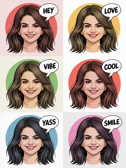 Pop Art Female Portrait Illustrations, Colorful Background, Modern Wall Art, Trendy Home Decor, Set of Eight Prints