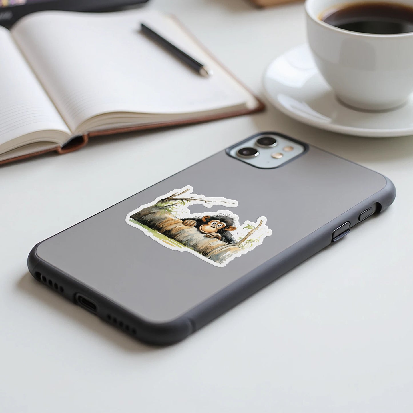 Cute Monkey Peeking Out Phone Case product