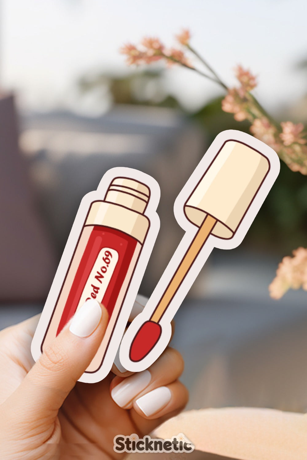 Red No.69 Lip Gloss Sticker Beauty Product