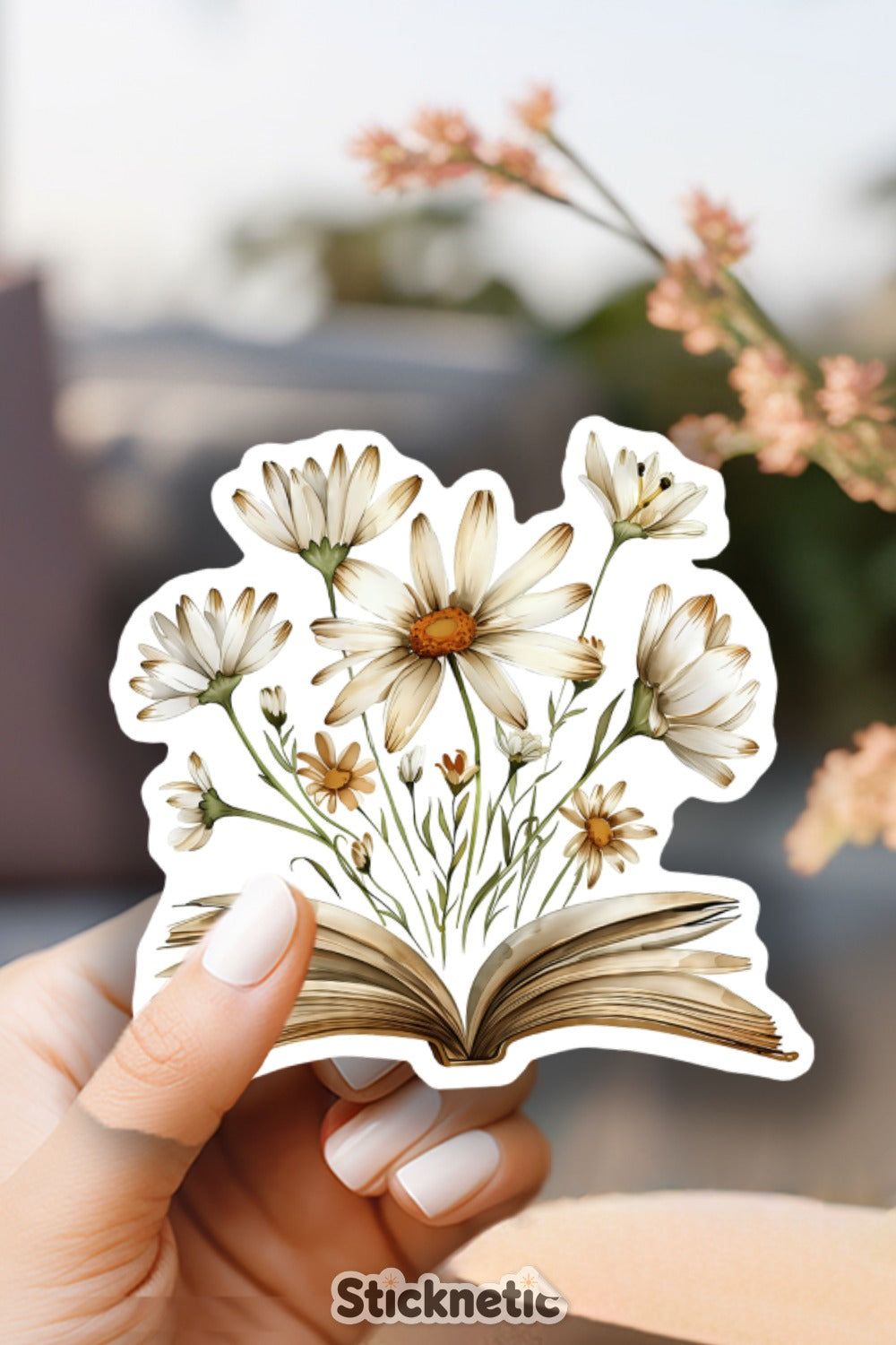 Beautiful Bouquet of Flowers and Book Sticker product