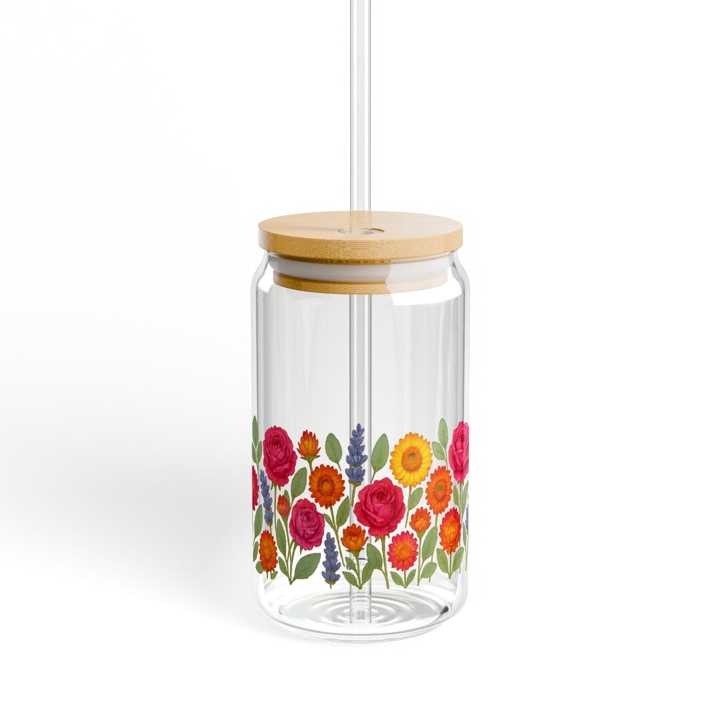 Floral Glass Jar Pendant Light, Colorful Flower Print, Kitchen Decor, Unique Ceiling Lamp