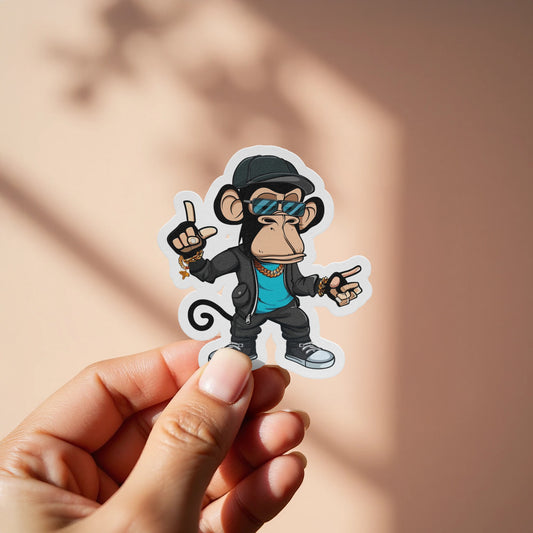 Cool Monkey with Sunglasses and Hat Sticker product type