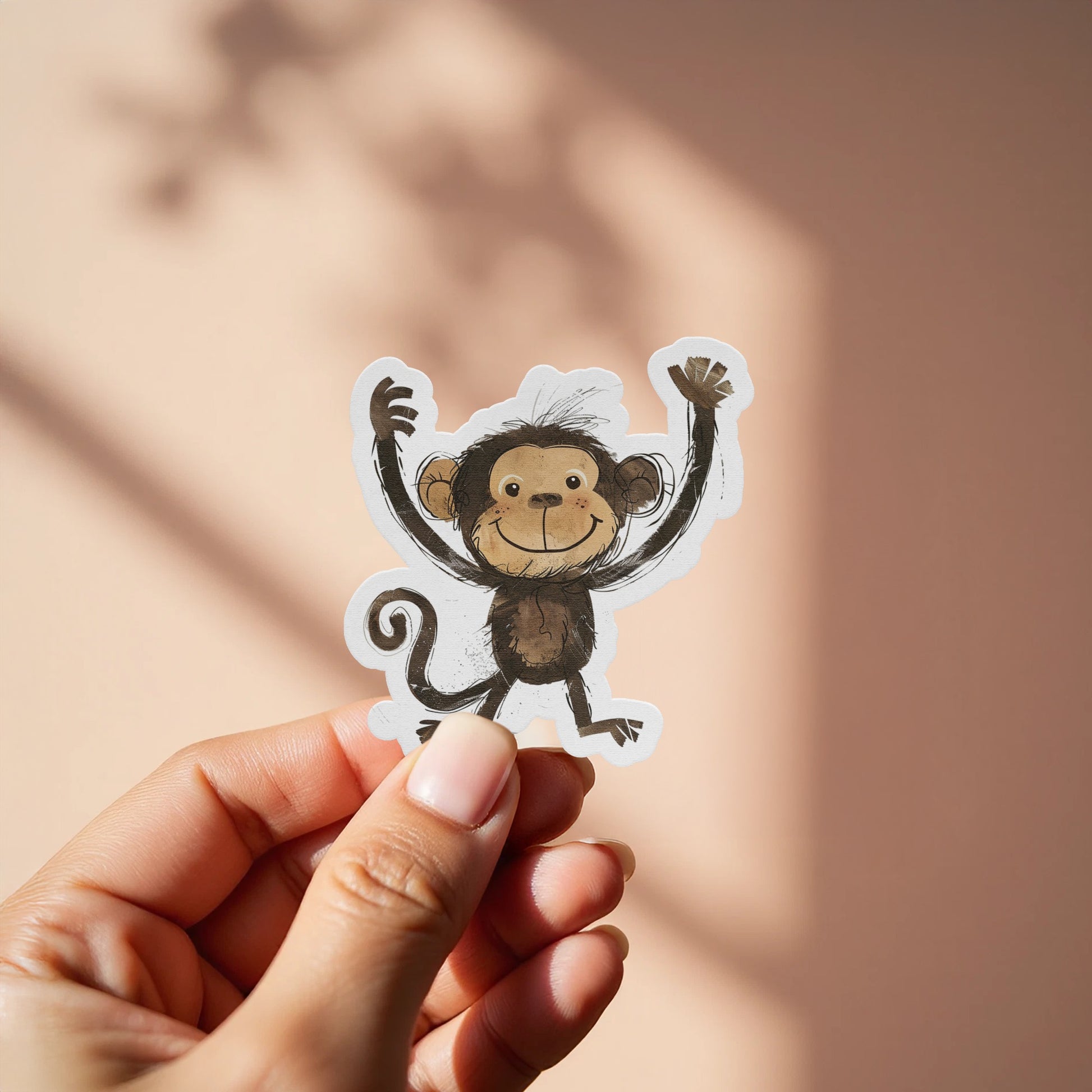 Cheerful Monkey Character Sticker product