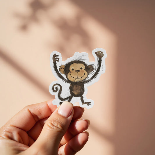 Cheerful Monkey Character Sticker product