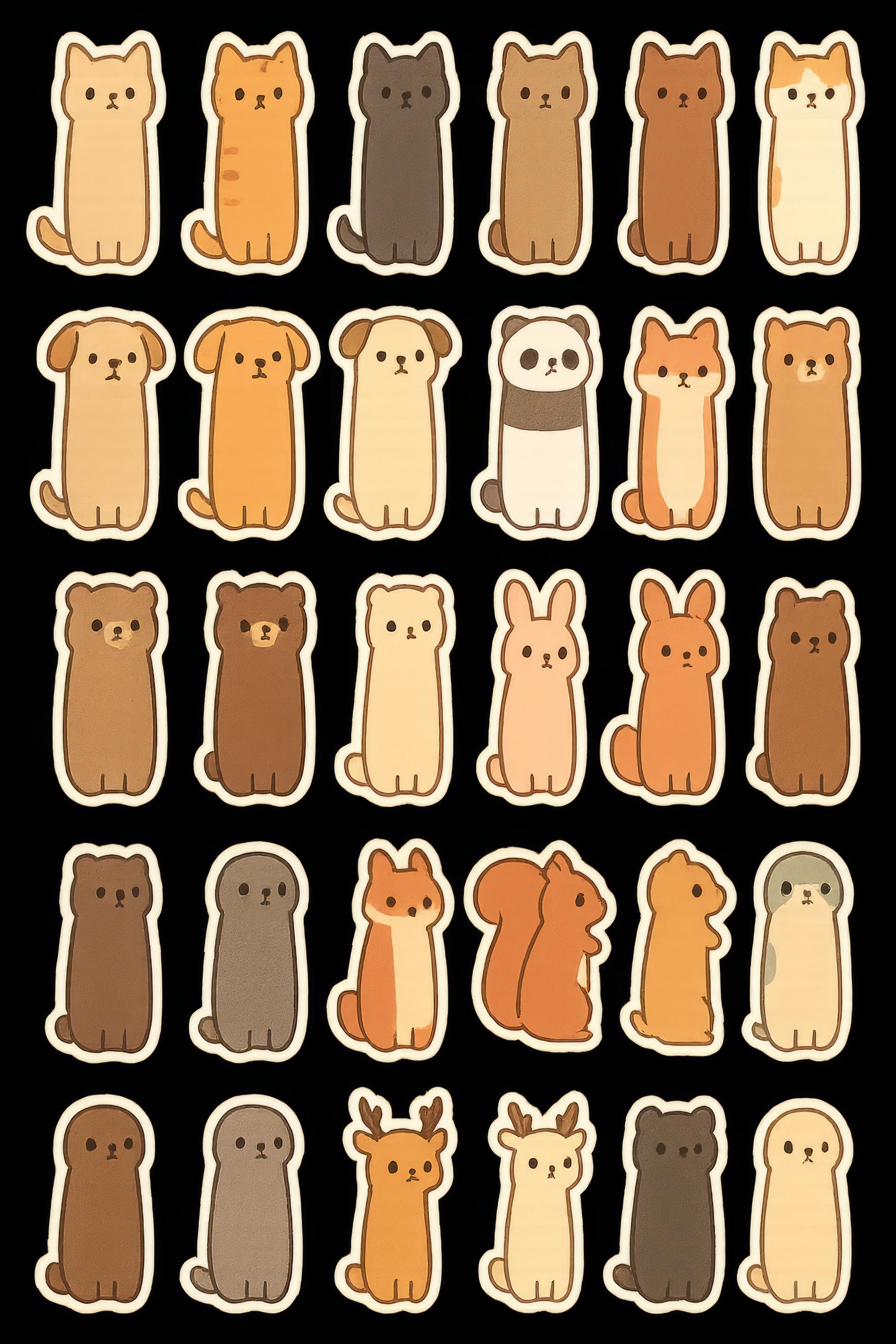 Cute Cartoon Dog Stickers Set, Variety Pack, Puppy Themed Decals for Craft and Scrapbooking