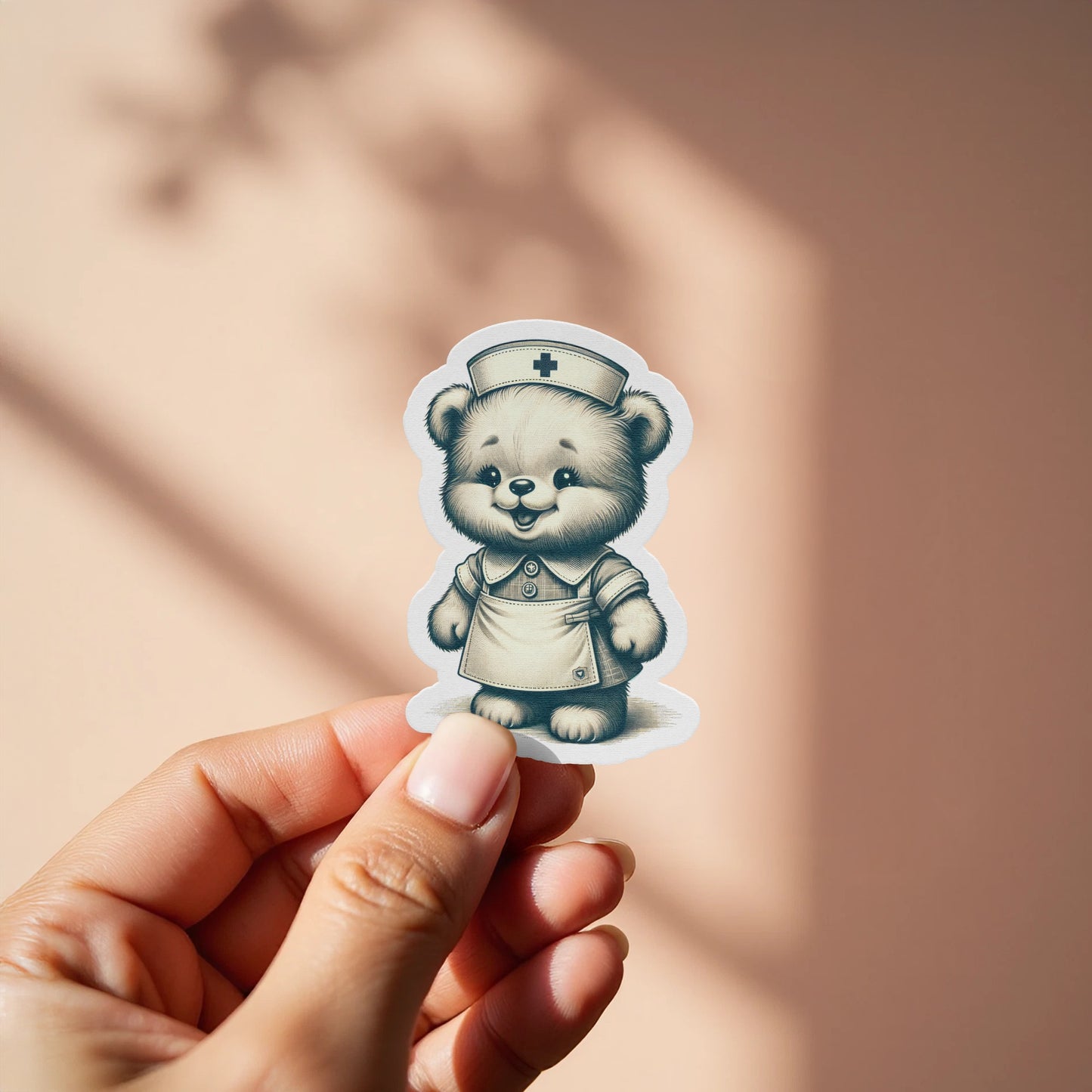 Cute Bear Nurse Cartoon Sticker product