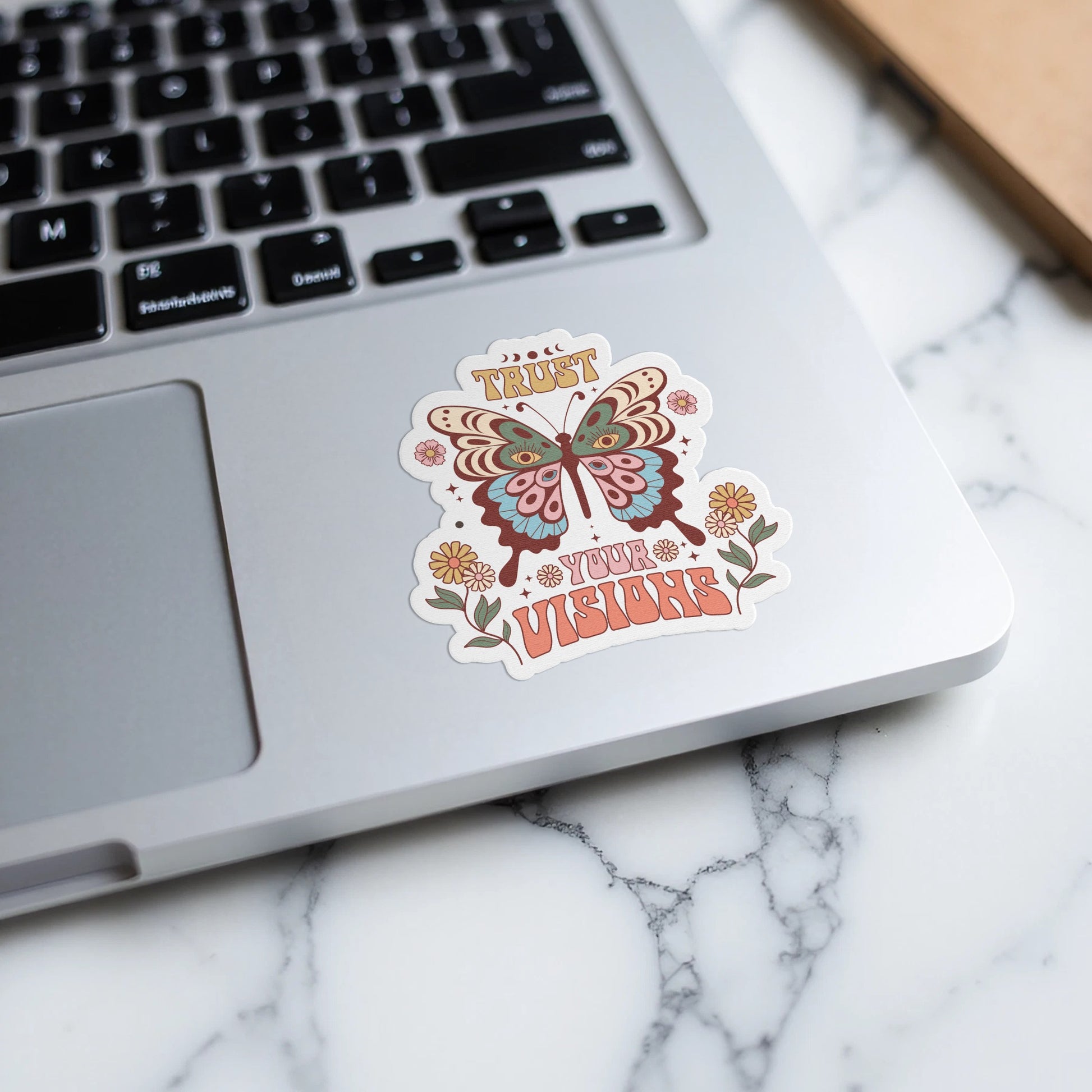Colorful butterfly trust your visions sticker product