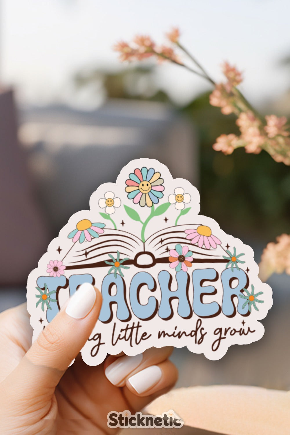 Helping Little Minds Grow Teacher Sticker product