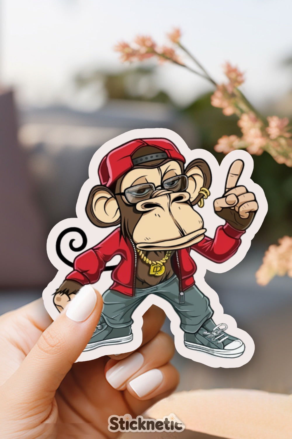 Cool Trendy Monkey Sticker with Hip Hop Style product