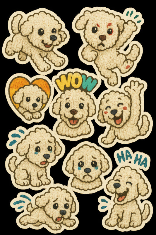 Cute Cartoon Dog Stickers, Playful Puppies, Decorative Vinyl Decals, Laptop Embellishments, Scrapbooking Essentials, Pet Lovers Gift Set