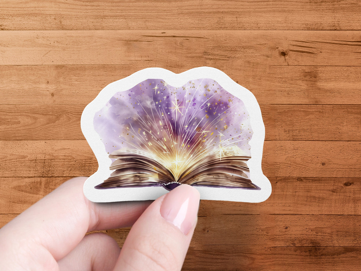 Enchanting Open Book with Magical Aura Sticker product