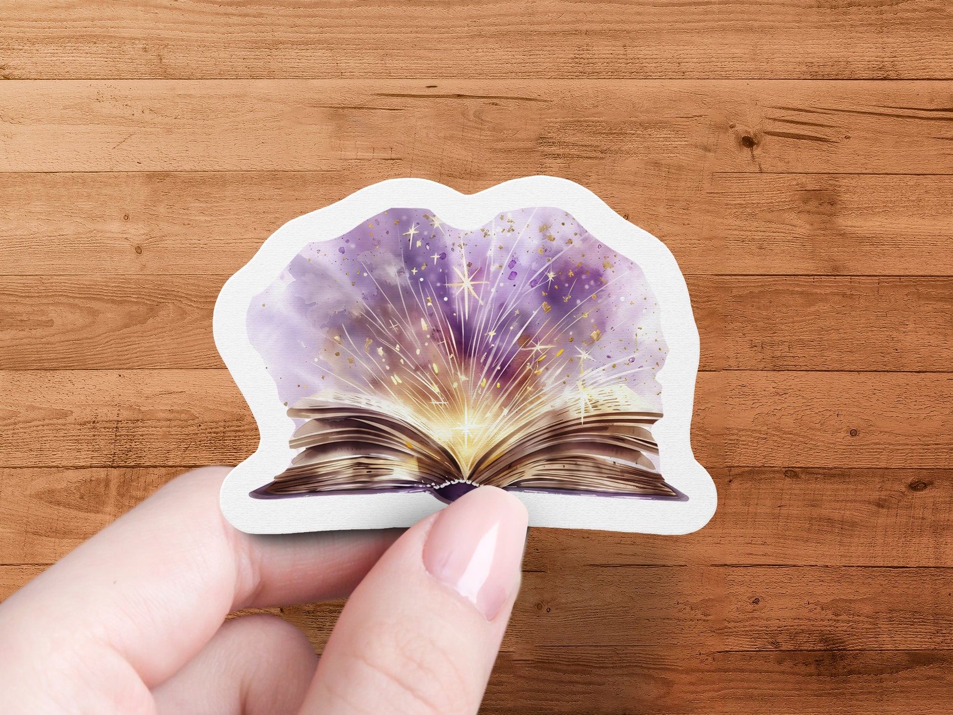 Enchanting Open Book with Magical Aura Sticker product