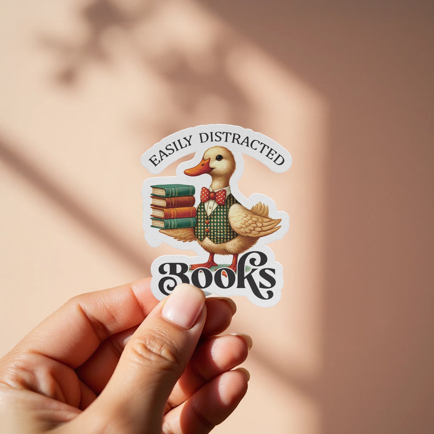 Easily Distracted Books Duck Cute Sticker product