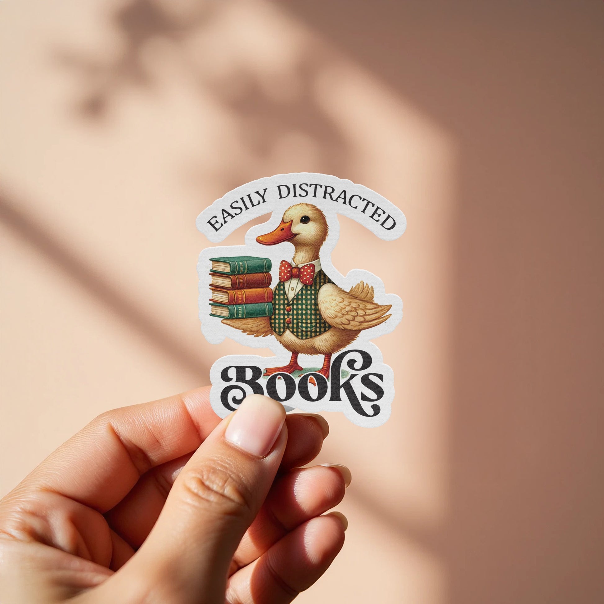 Easily Distracted Books Duck Cute Sticker product