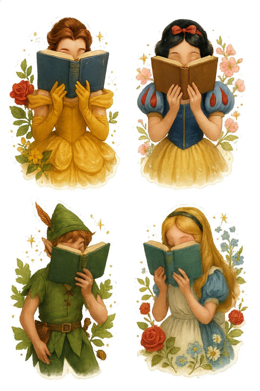 Vintage Fairy Tale Book Illustration Art Prints, Classic Children's Book Characters, Fantasy Wall Decor Set