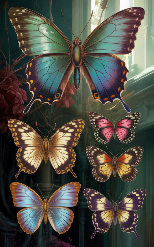 Vibrant Butterfly Art Print, Colorful Nature Illustration, Home Decor, Wall Hanging, Insect Poster, Gift Idea, Digital Download