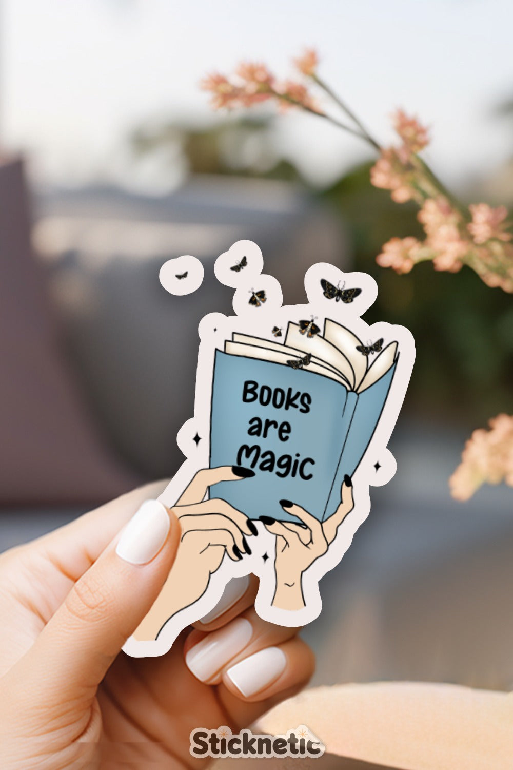 Books Are Magic Sticker Hand Holding a Book product