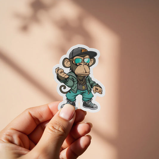 Cool Monkey Character Sticker With Stylish Attire product