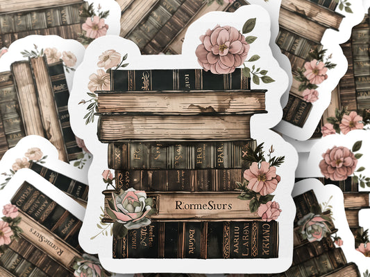 Vintage Florals and Classic Books Sticker product type