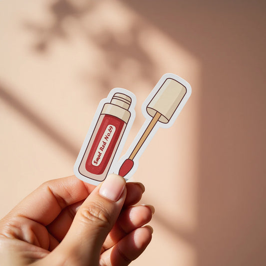 Hand Holding Cute Lip Gloss Design Sticker product