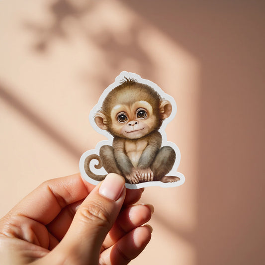 Cute Baby Monkey Illustration Sticker product