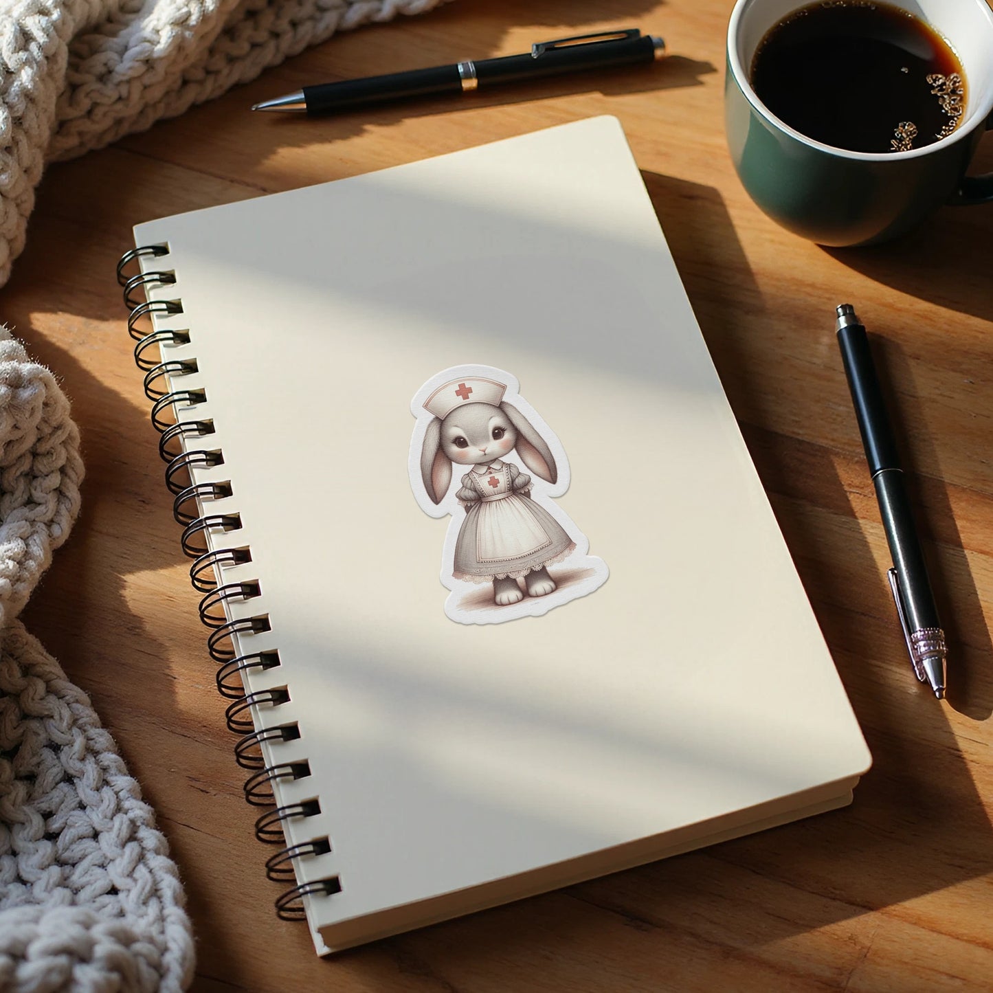 Cute Bunny Sticker, Adorable Rabbit Illustration, Decorative Vinyl Decal for Notebooks, Planners and Crafts