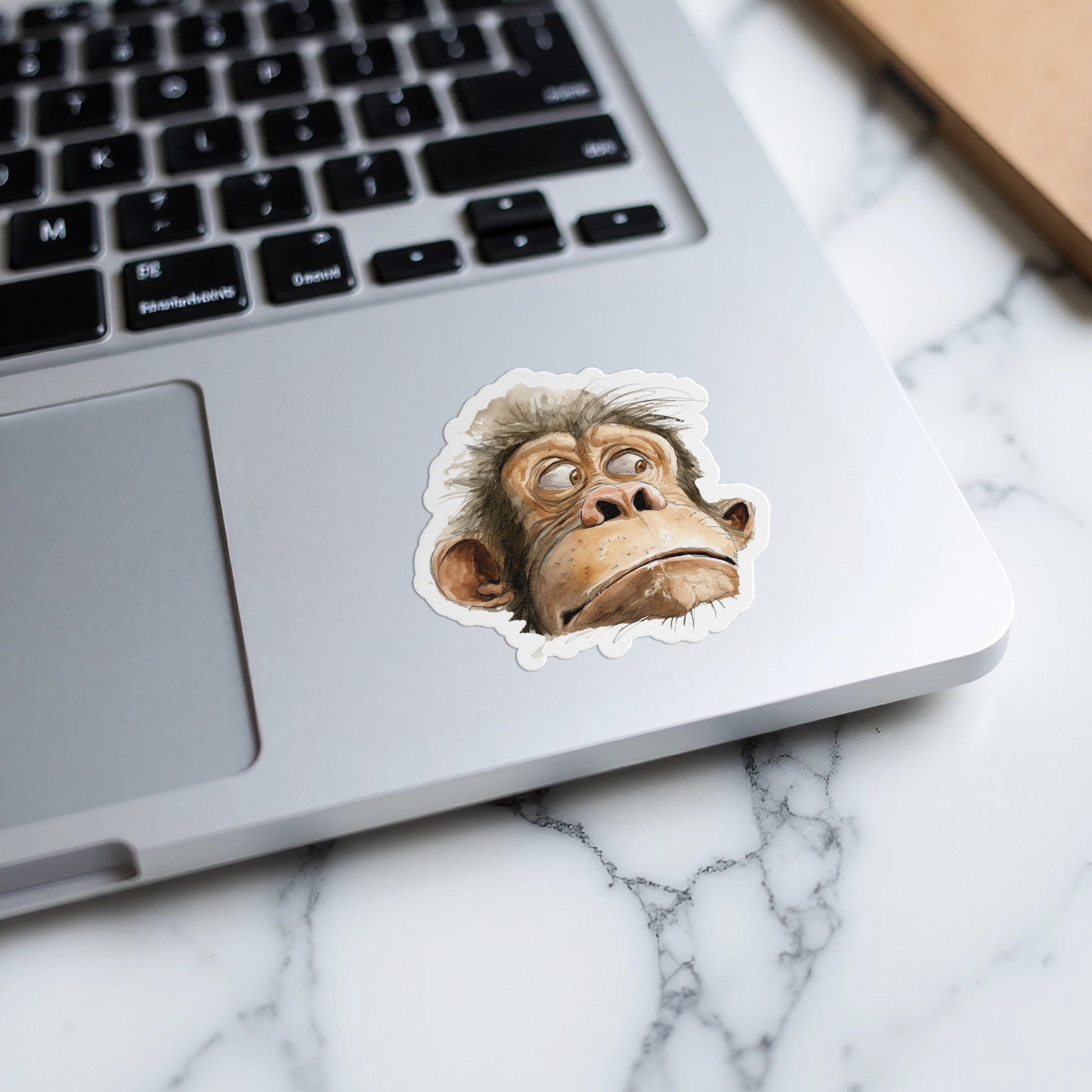 Funny Monkey Face Sticker for Laptops and Notebooks product